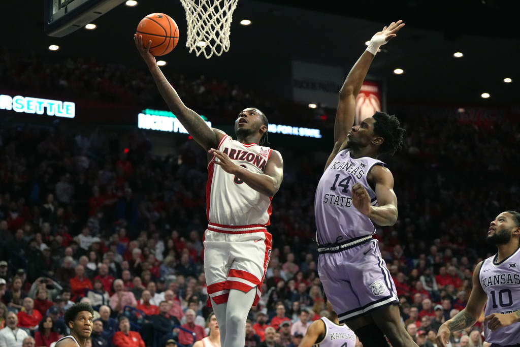 No. 1 Arizona remains unbeaten with 101-76 win over Kansas State