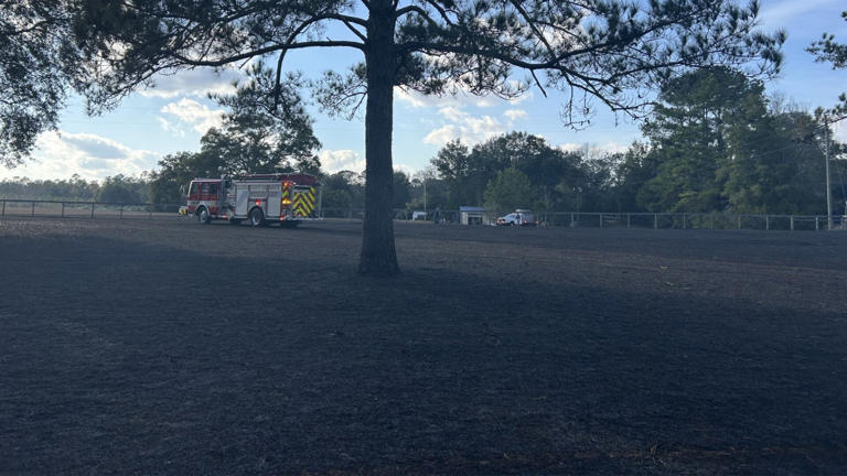 Alachua County Fire Rescue units battle Newberry brush fire