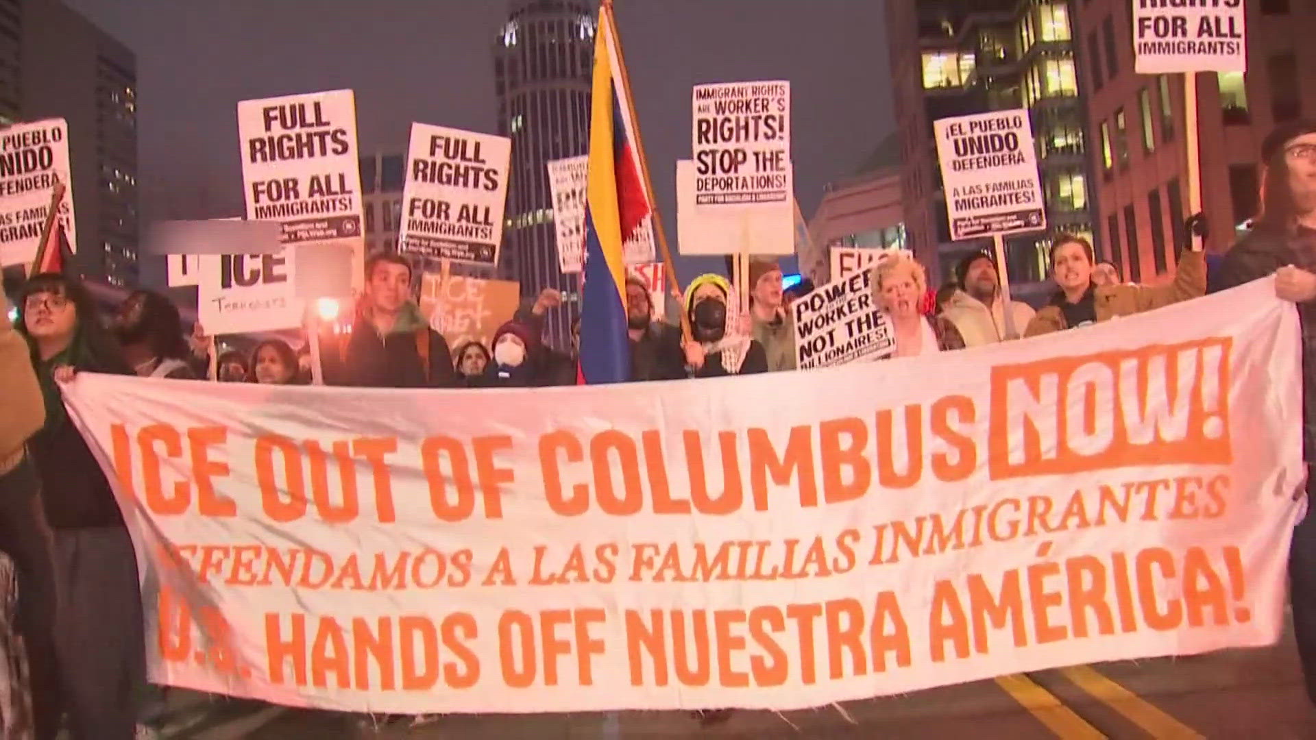 Columbus protesters rally after fatal ICE shooting in Minneapolis