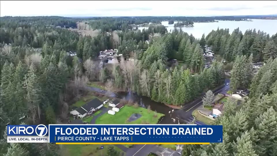 Video: Lake Tapps intersection drained after weeks of flooding<br>