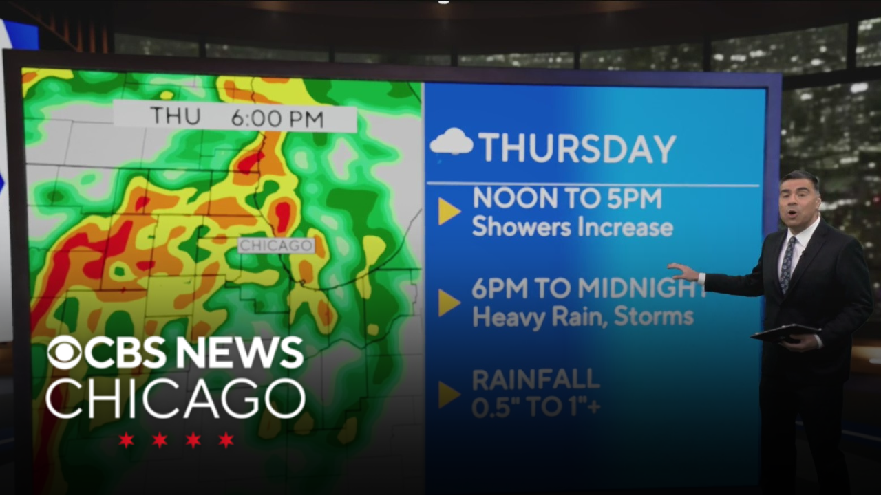 Heavy rain with chance of thunderstorms Thursday evening