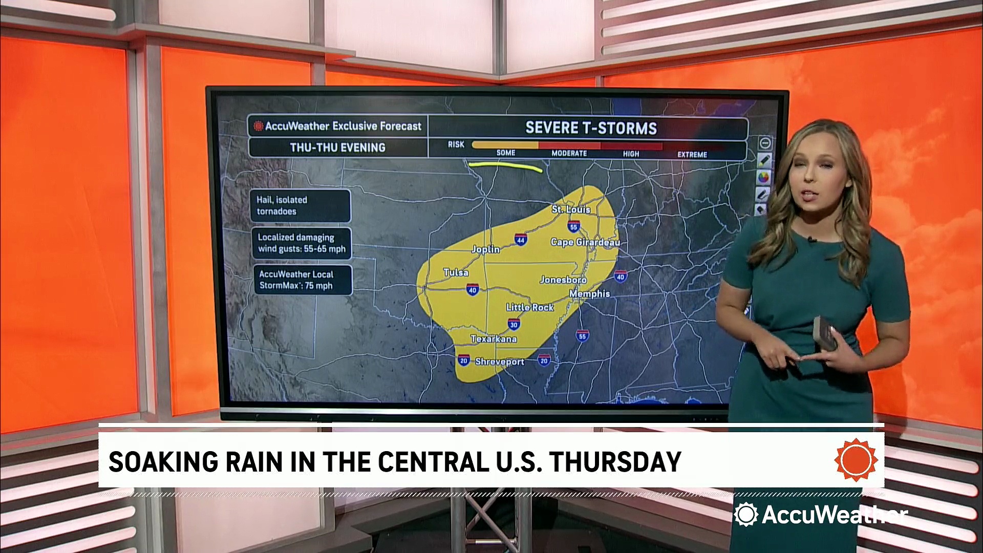 Soaking rain and severe storm risk for the central US this Thursday