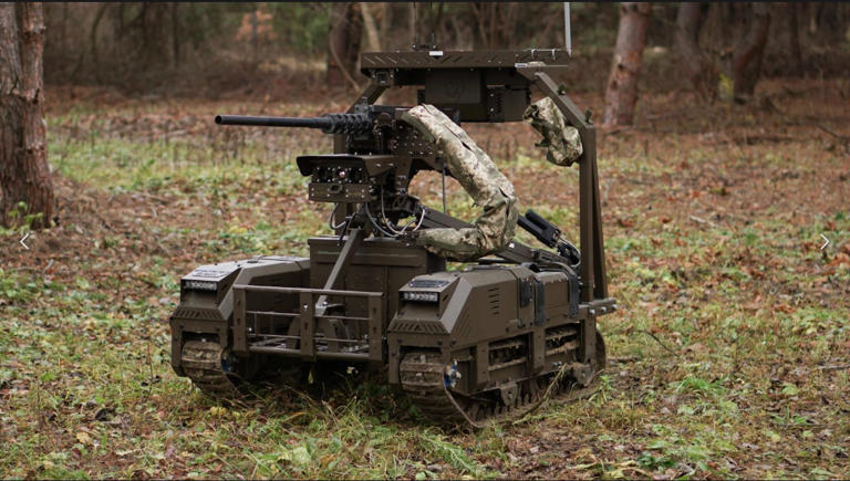 The Droid TW 12.7 is a remotely controlled vehicle with a 12.7-mm M2 Browning. DevDroid