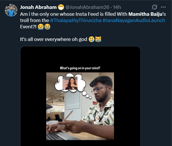 Mamitha Baiju's song at Vijay Thalapathy starrer 'Jana Nayagan' event sparks meme fest