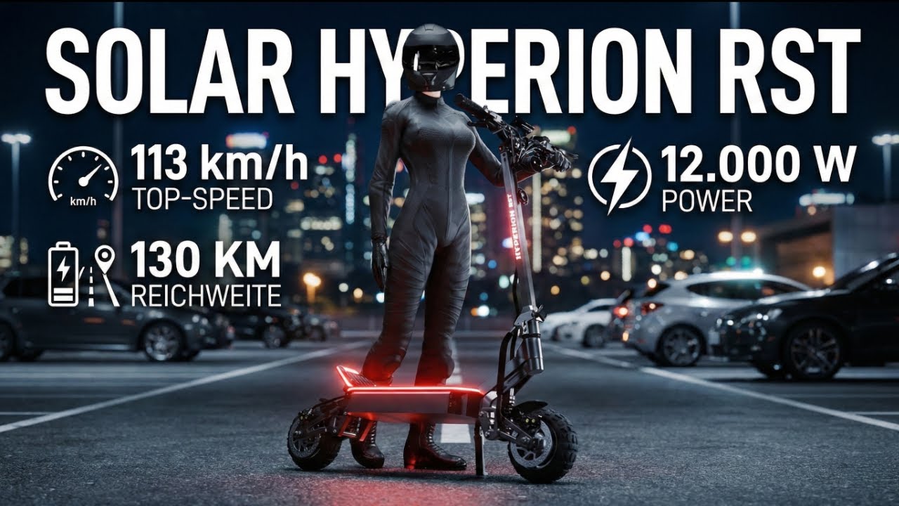 Highspeed-E-Scooter Solar Hyperion RST mit RGB-Licht & Dämpfung