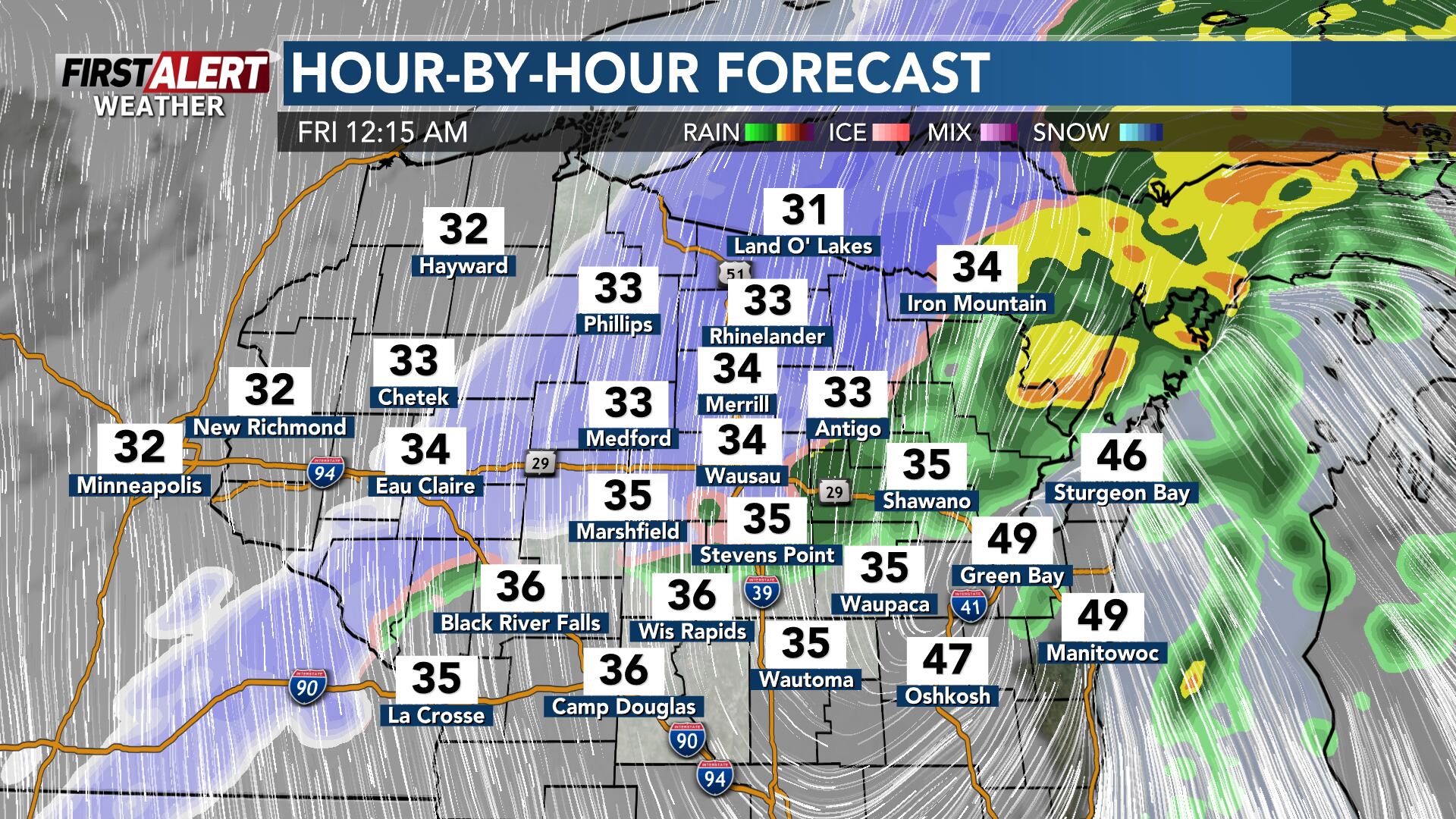 First alert for upcoming rain and snow Thursday night