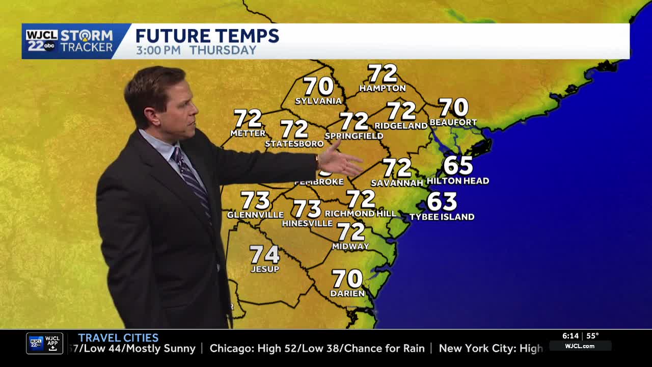 Mostly cloudy today and mild for the Savannah area