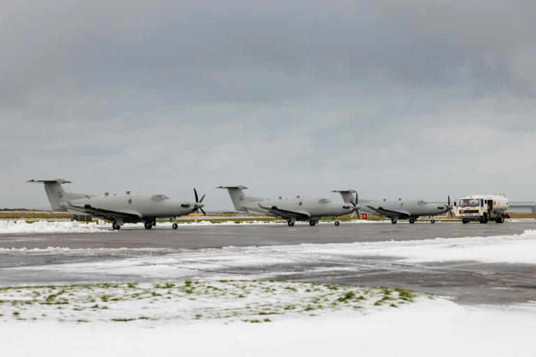US military planes pictured at Scottish airport during tanker seizing ...