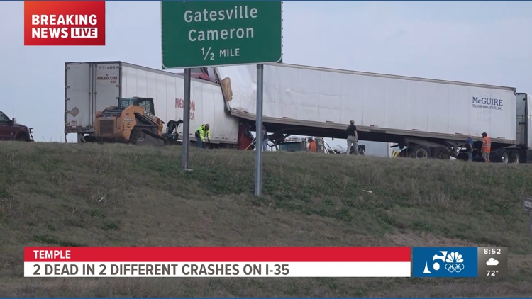Northbound I-35 reopens near Temple after back-to-back deadly crashes ...