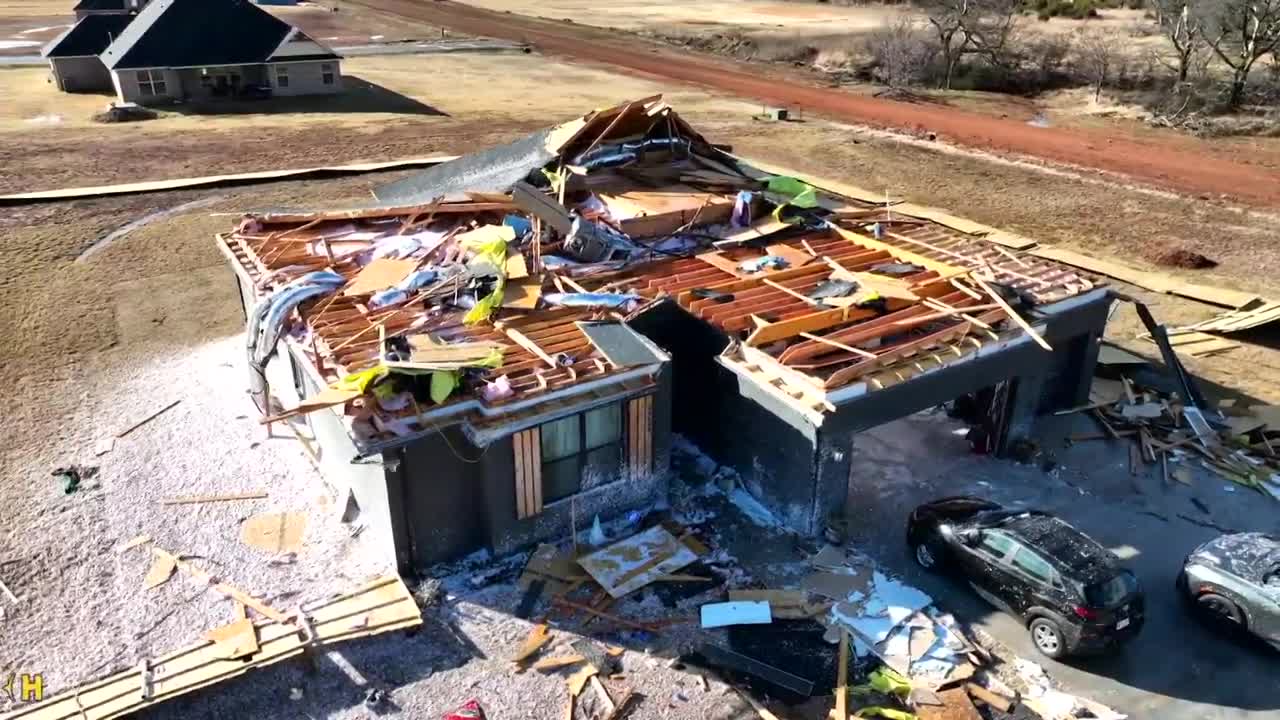 Watch: Drone video shows extent of damage after tornado destroys ...