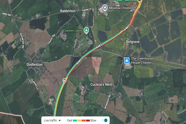 Lane closure sparks heavy congestion on A483 stretch