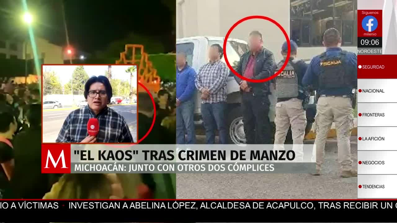 Cae 'El Kaos', presunto implicado en asesinato de Carlos Manzo en Uruapan