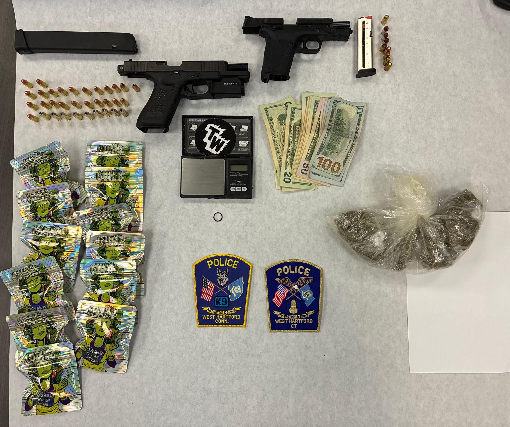 Bloomfield man arrested on weapons, drug charges in West Hartford