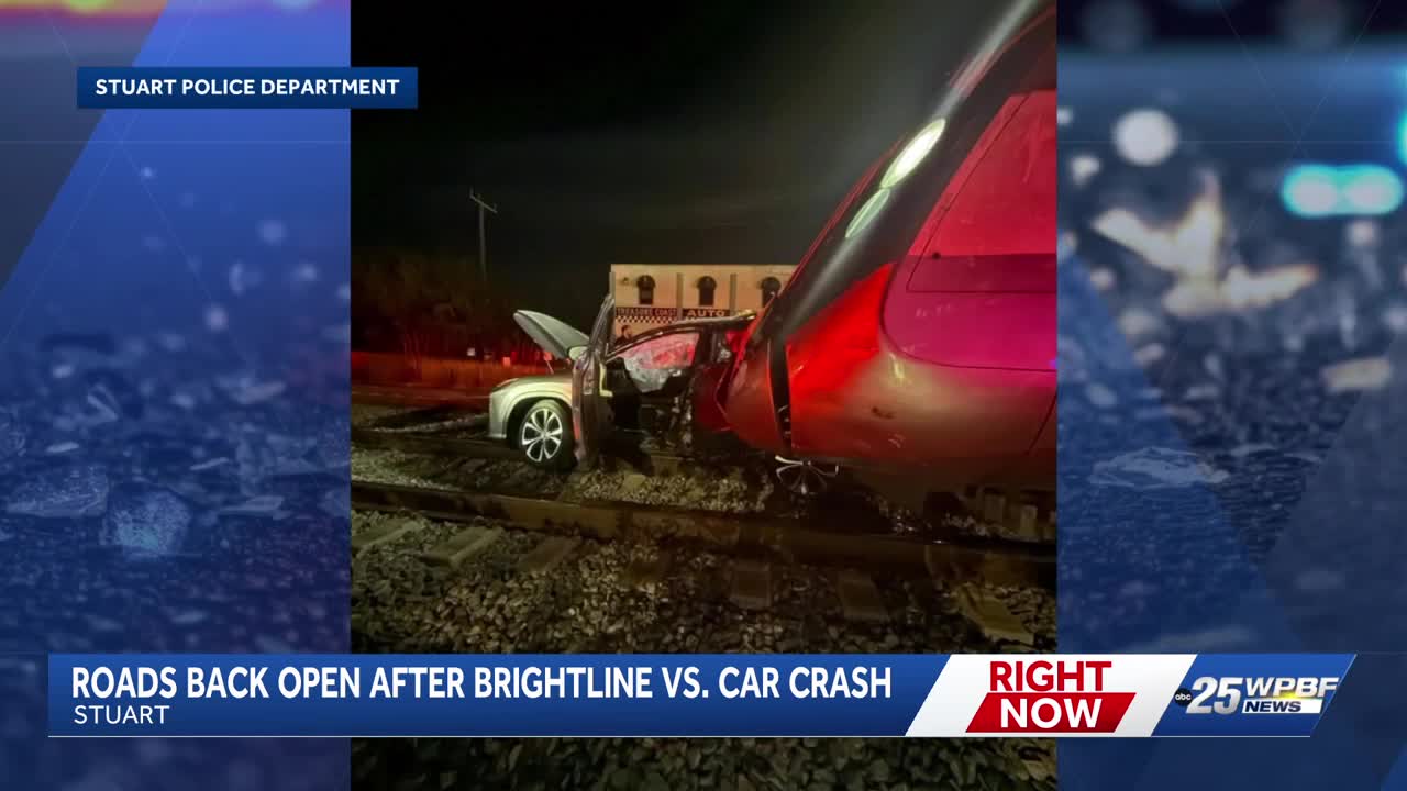 Brightline train collides with unoccupied vehicle in Stuart