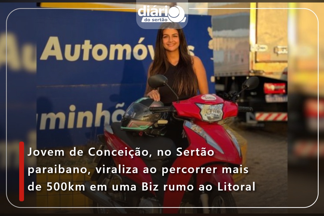 Jovem de Conceição, no Sertão paraibano, viraliza ao percorrer mais de 500km em uma Biz rumo ao Litoral