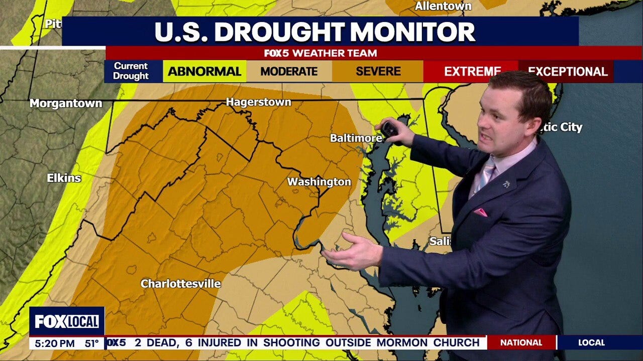 Late-week showers expected as D.C.-area drought area expands