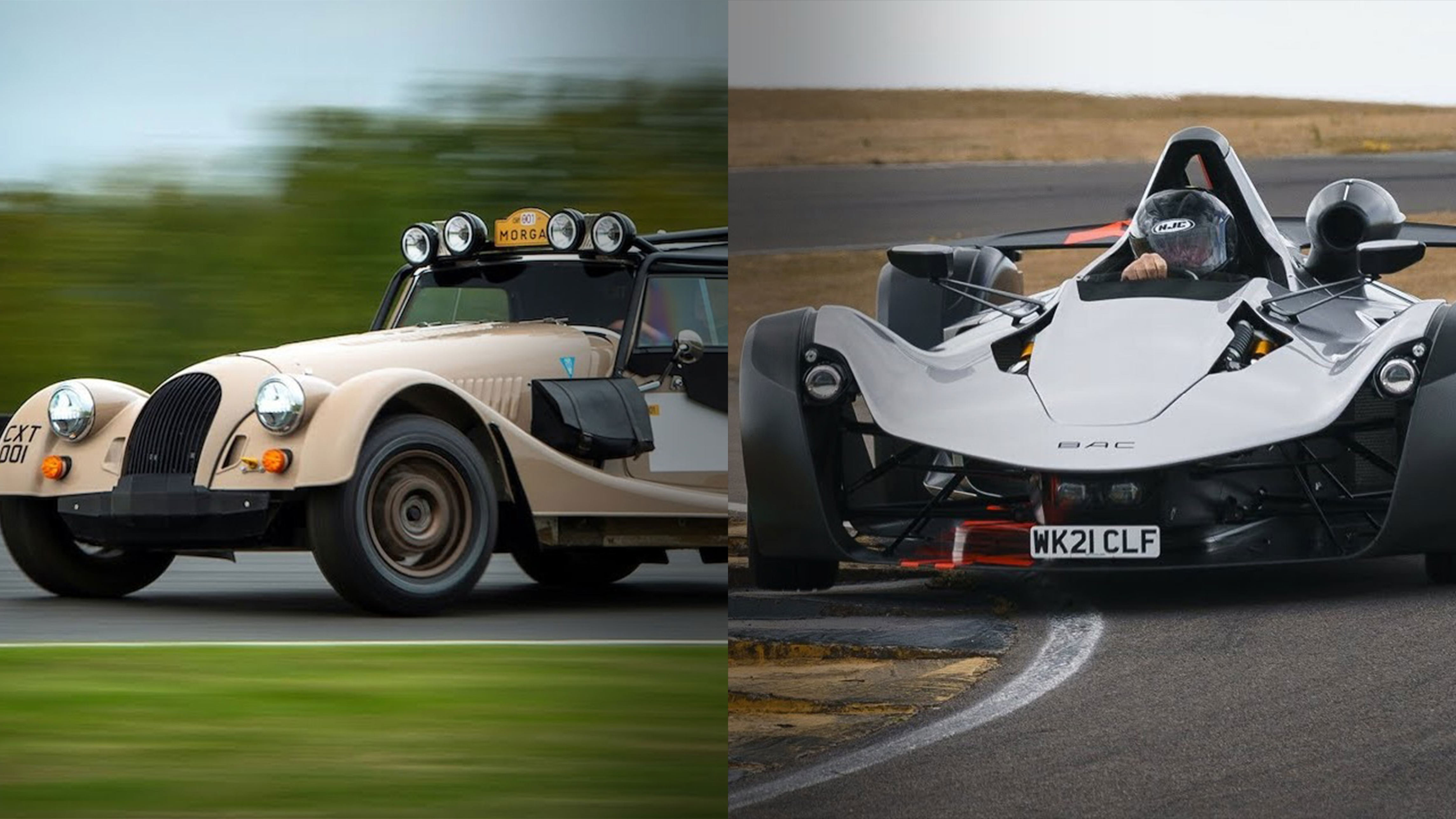 Morgan Plus Four CX-T contra BAC Mono R