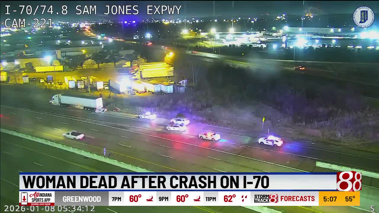 Woman dead after crash on I-70 eastbound near Sam Jones Expressway