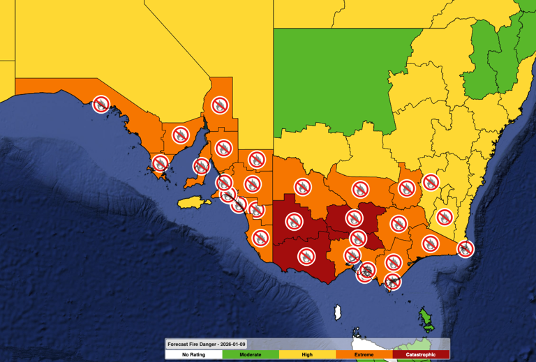 43°C predicted for Melbourne amid catastrophic fire danger in Victoria