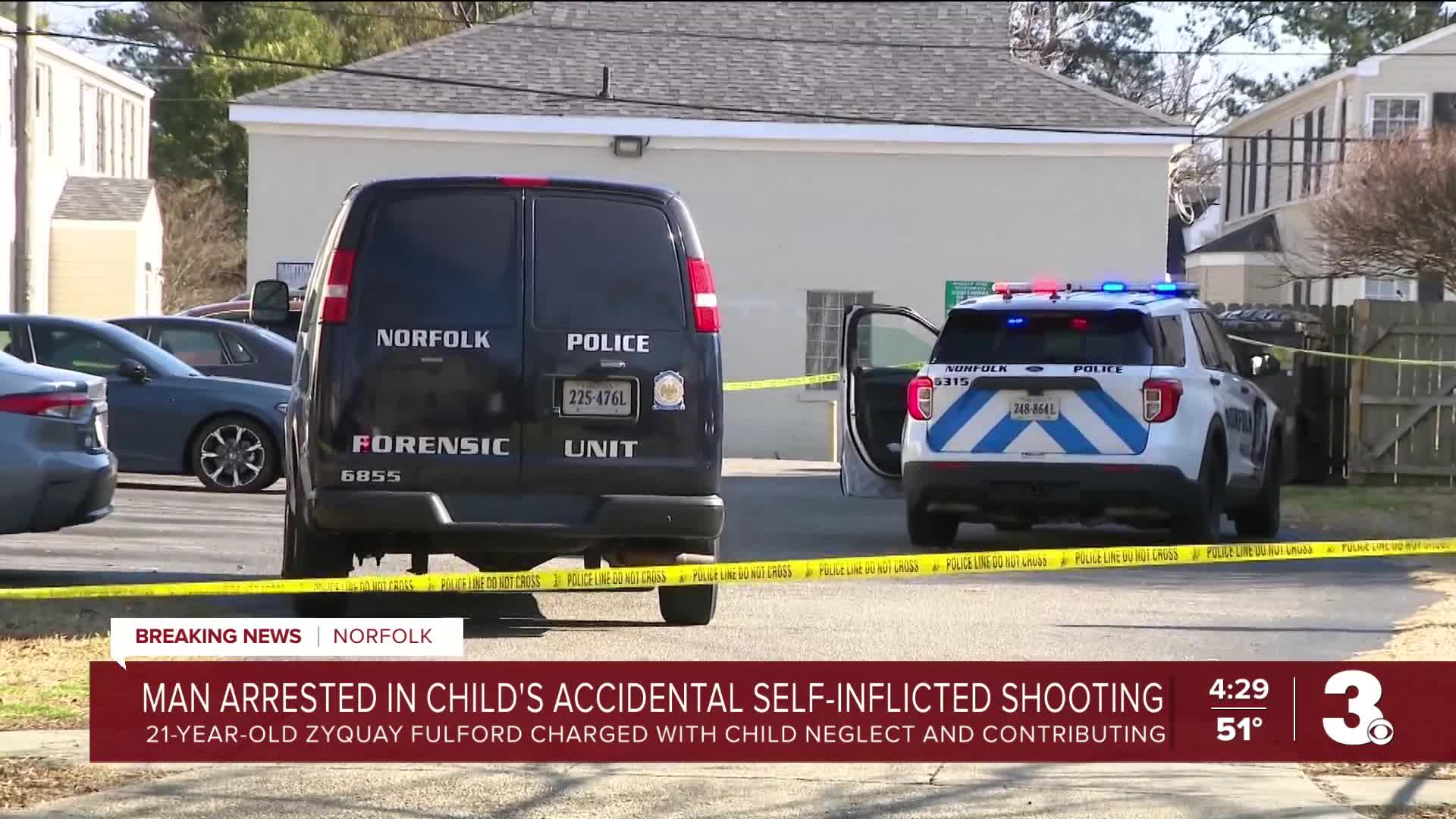 Norfolk man charged after 3-year-old boy accidentally shoots himself