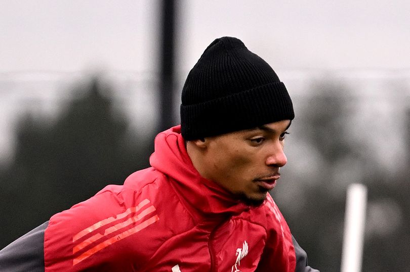 Hugo Ekitike during a Liverpool training session.