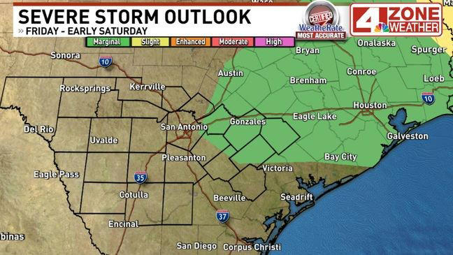 Scattered thunderstorms with hail possible before weekend weather changes
