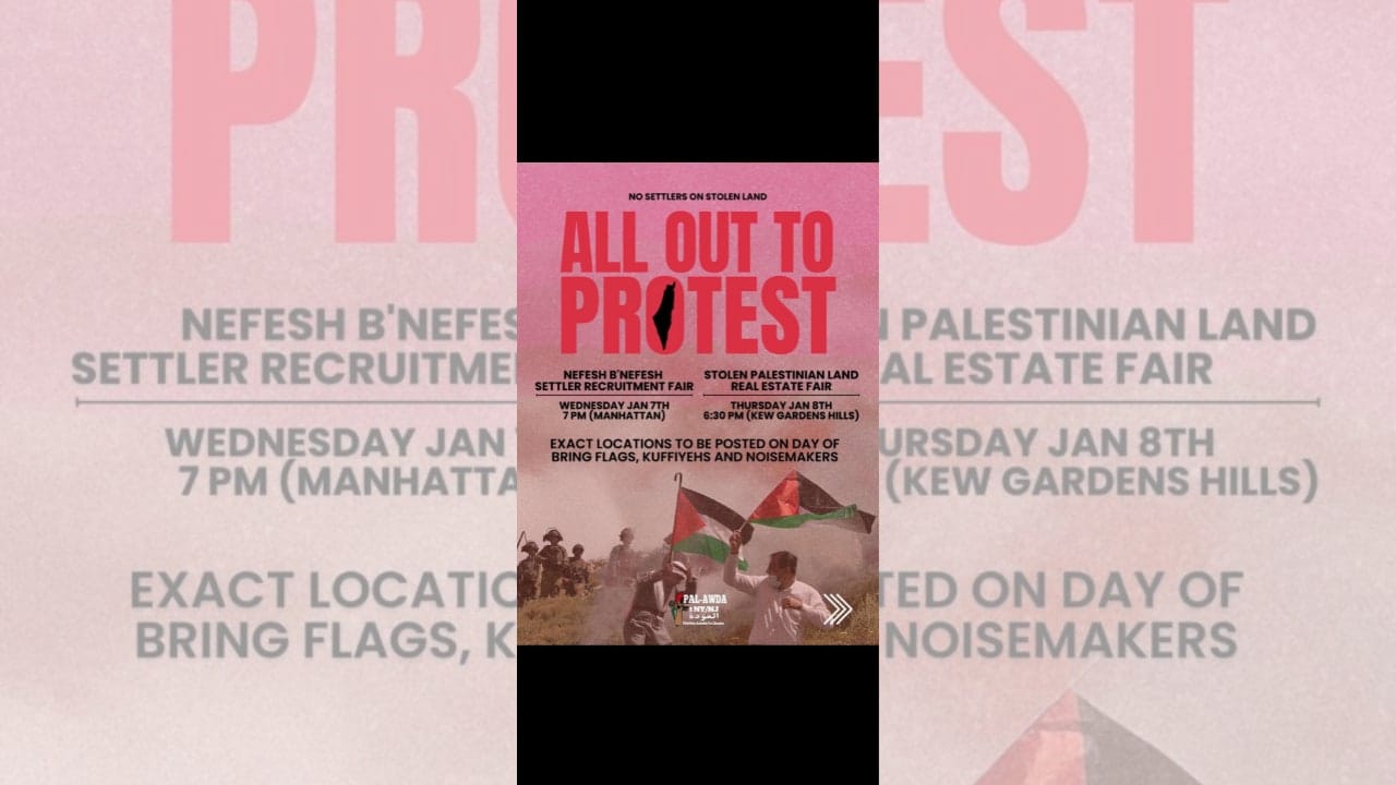 'We support Hamas': Activists protest Israeli real estate expo at ...