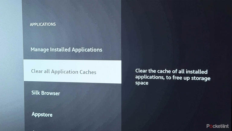Clear cache setting on Fire TV Stick.