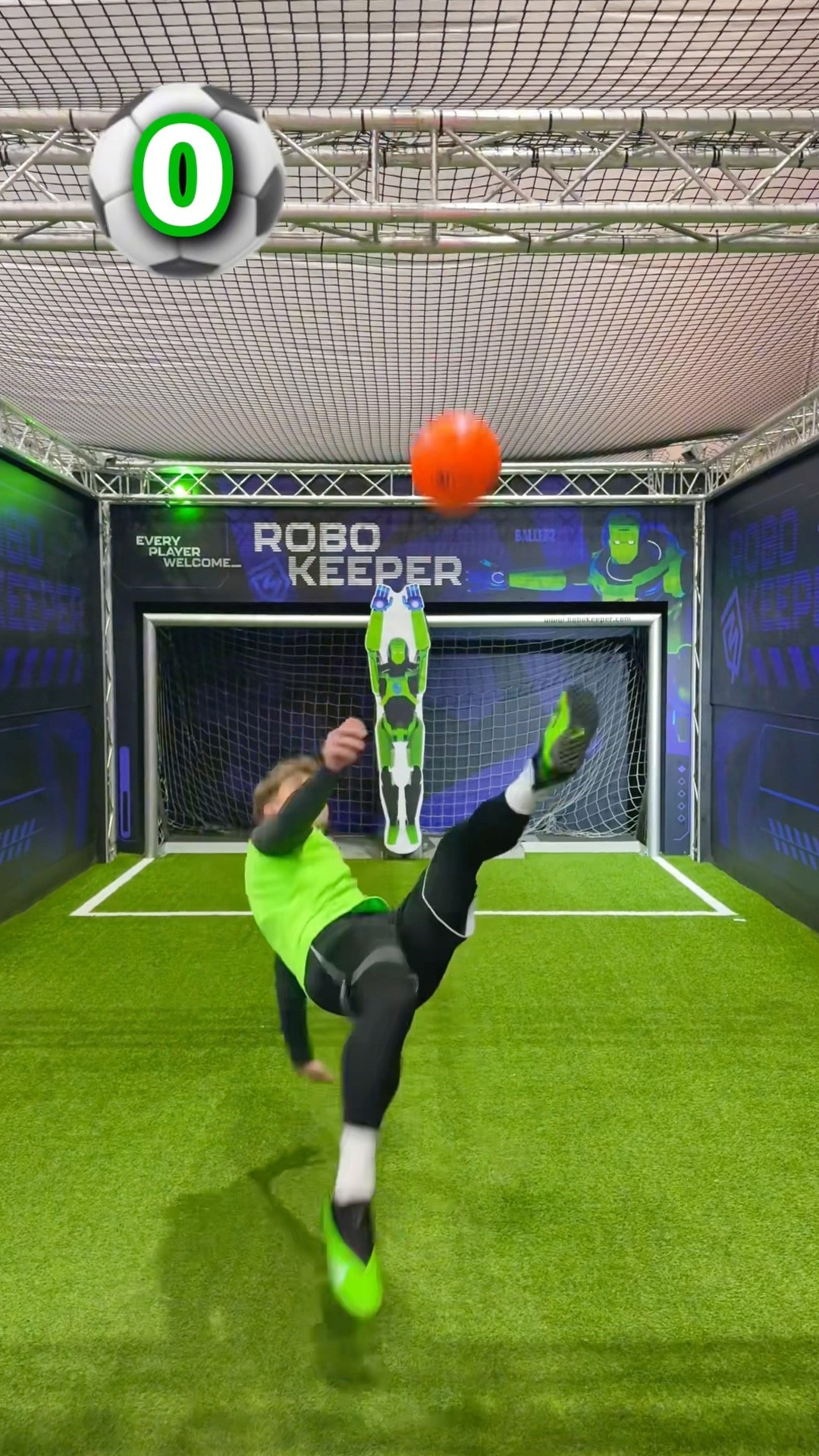 Trying to score past a robo goalkeeper