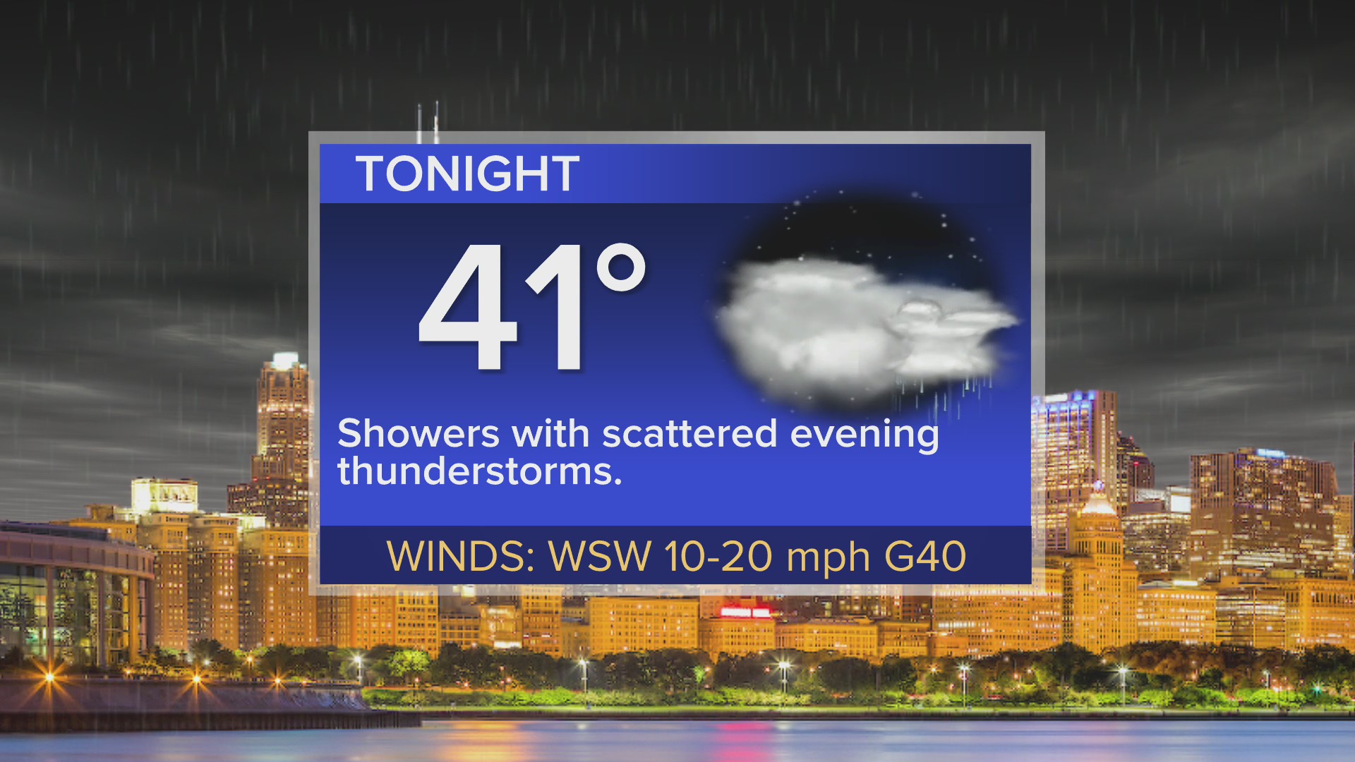 Tonight: Showers with scattered thunderstorms