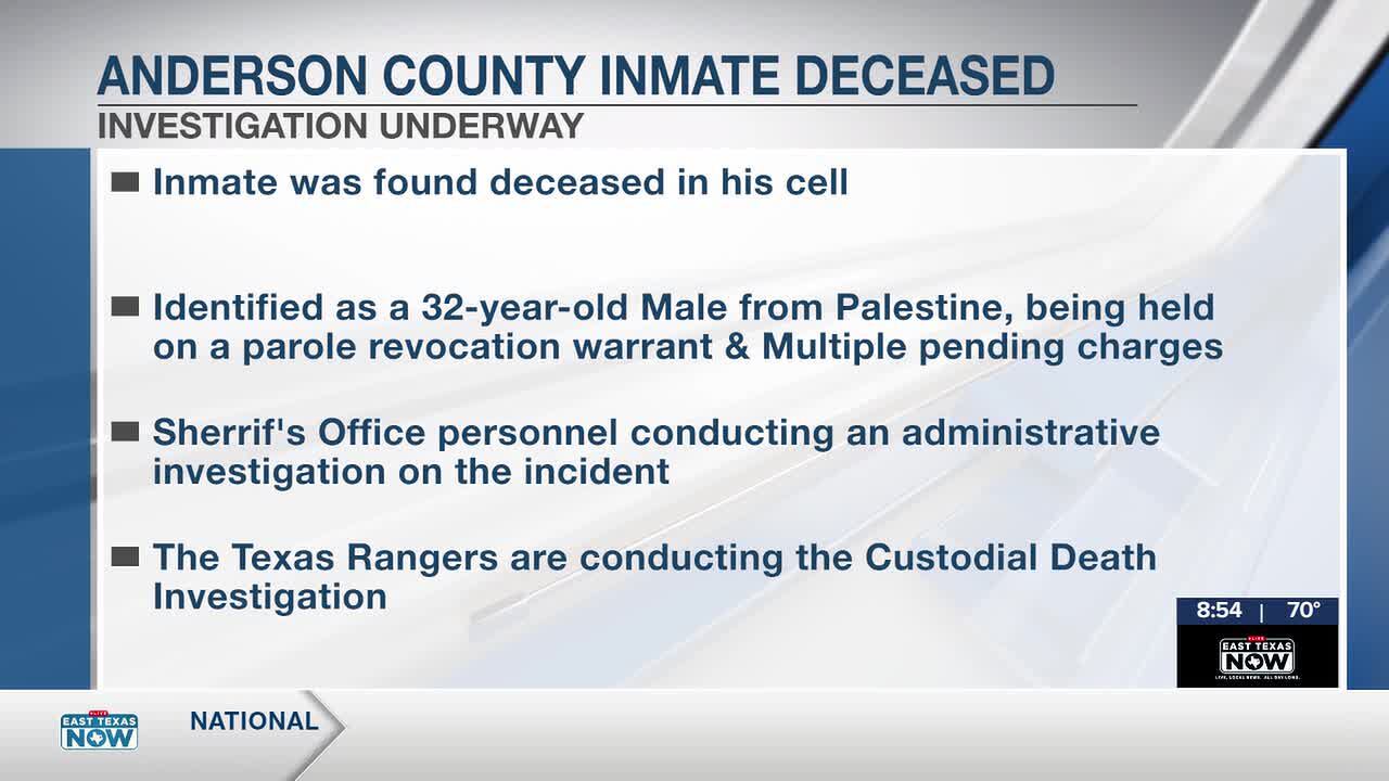 Palestine man found dead in Anderson County Jail cell