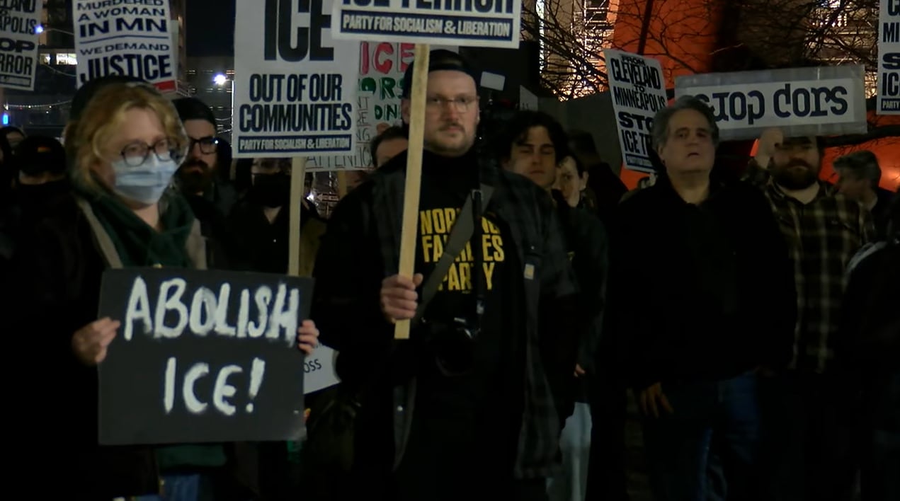 Hundreds protest in downtown Cleveland following fatal ICE shooting