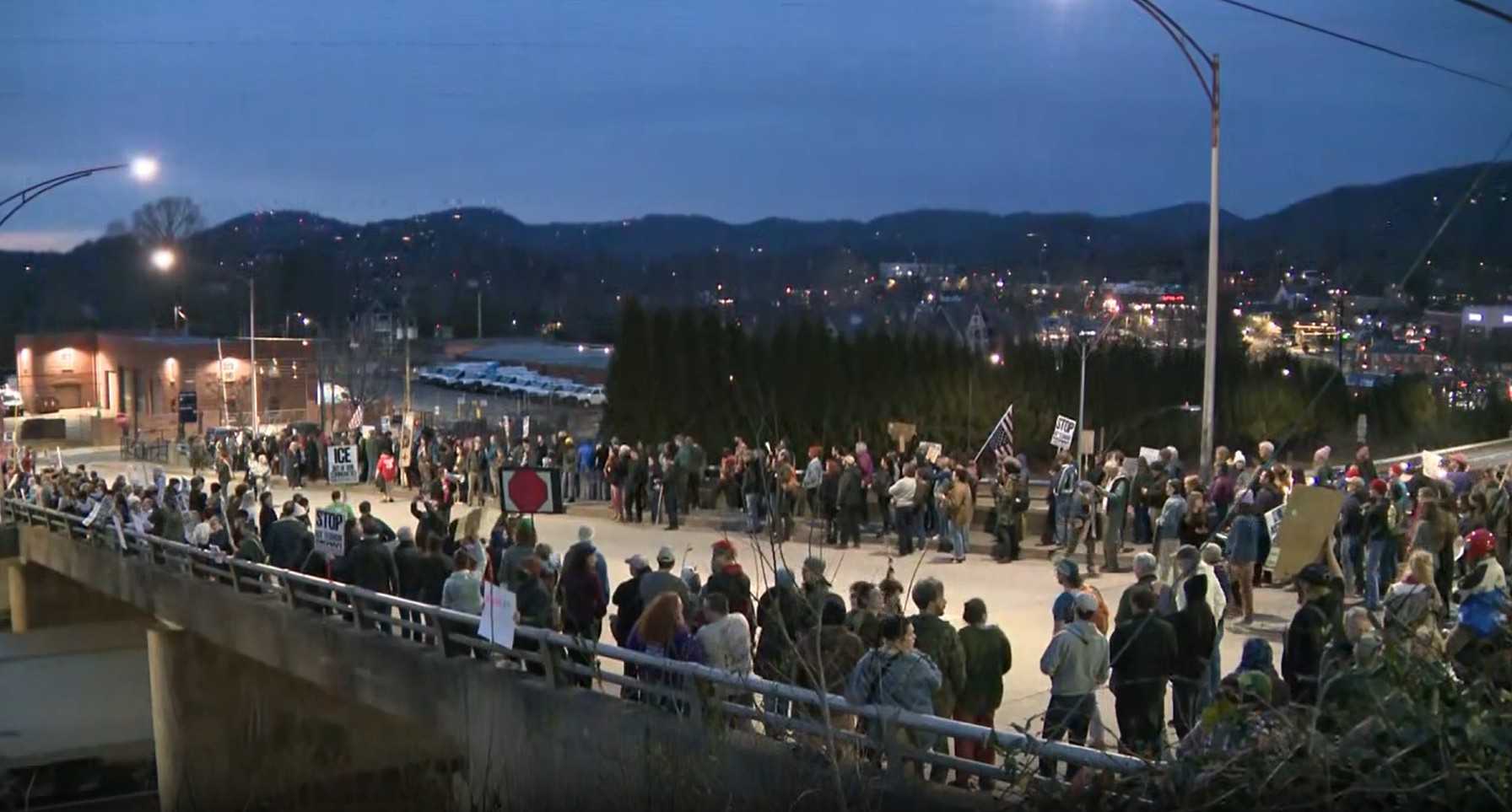Asheville crowd joins nationwide protests over Renee Good's death