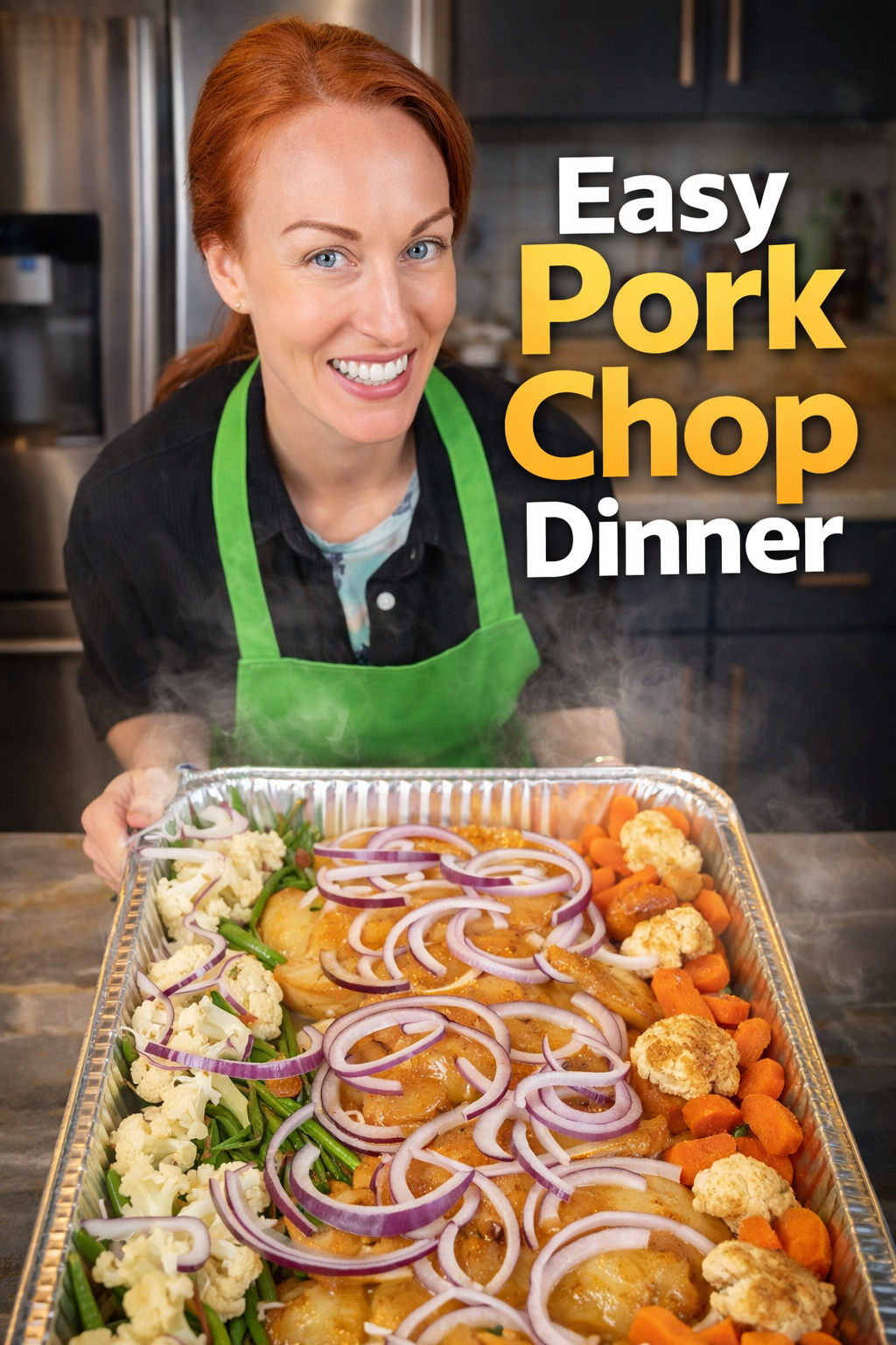 Juicy pork chops with veggies made easy