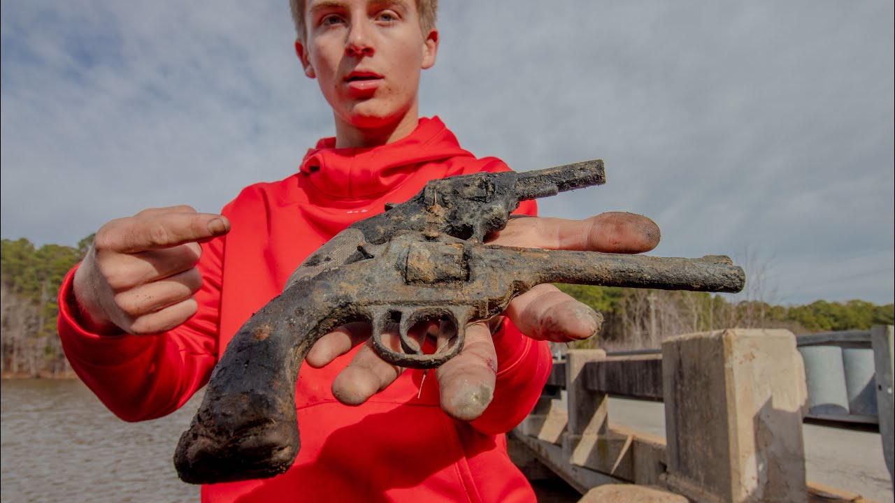 Police were called after magnet fishing pulled up two guns from the ...