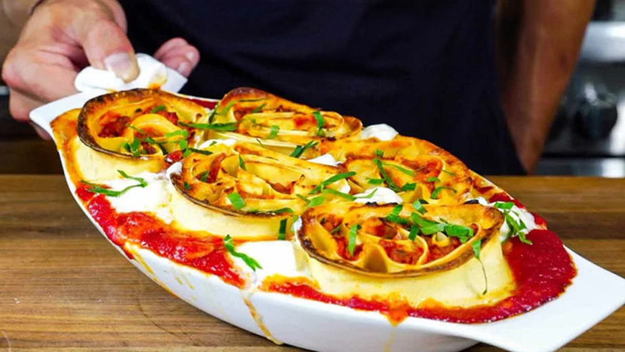 Don Angie’s pinwheel lasagna for two