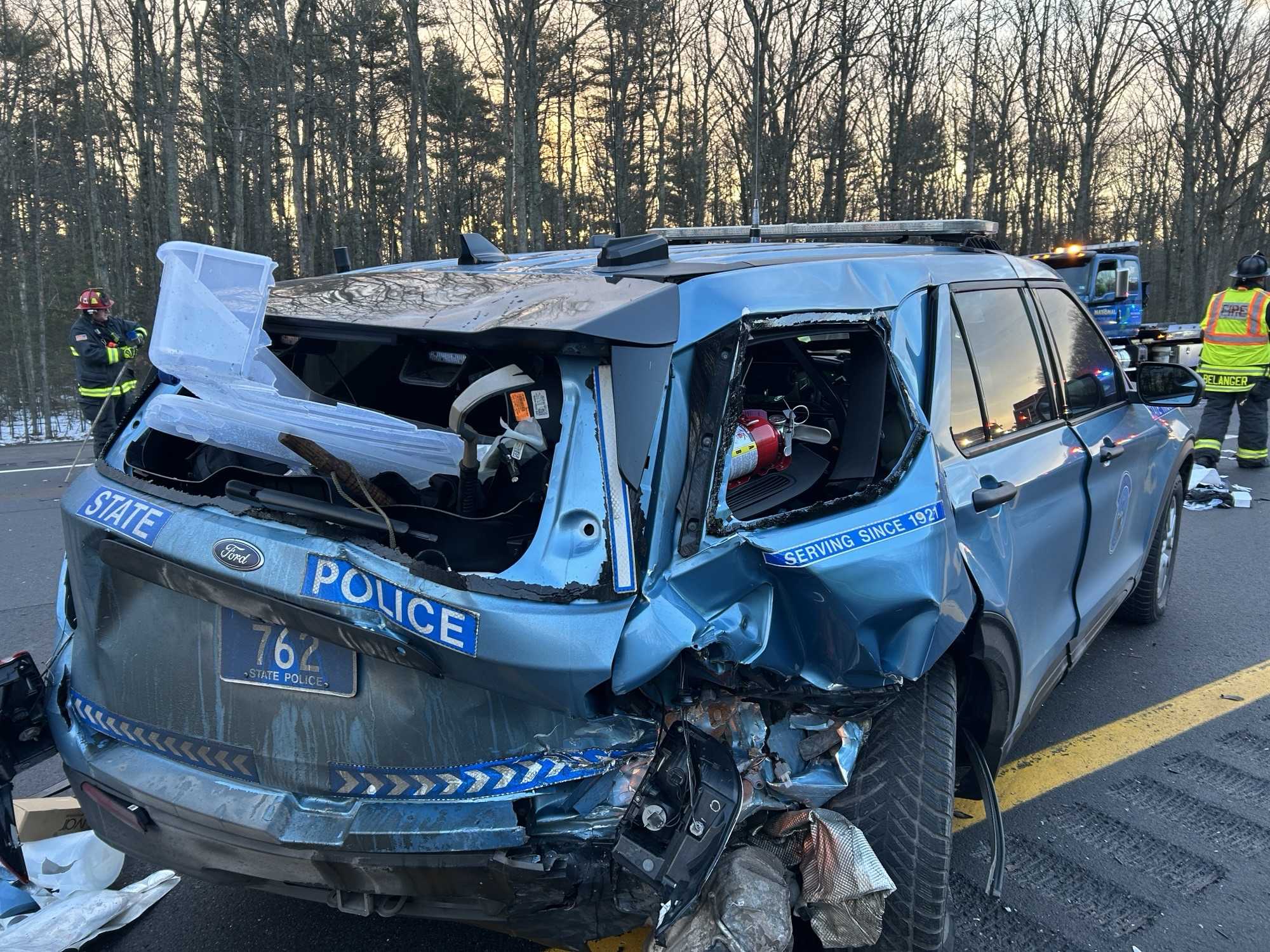 State police cruiser hit while responding to crash on the Maine ...