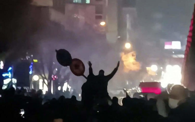 Gunfire was reported in Tehran on Thursday night, on the largest day of unrest since the demonstrations began in December - AFP