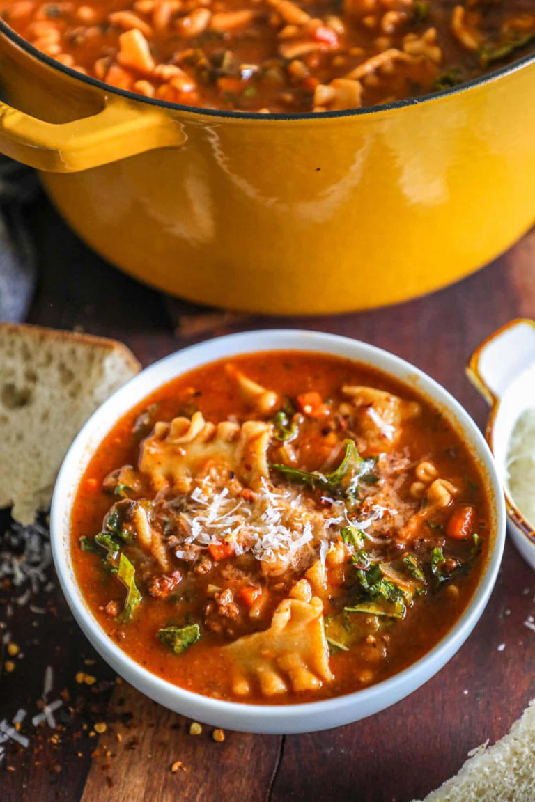Spicy Italian sausage pasta fagioli