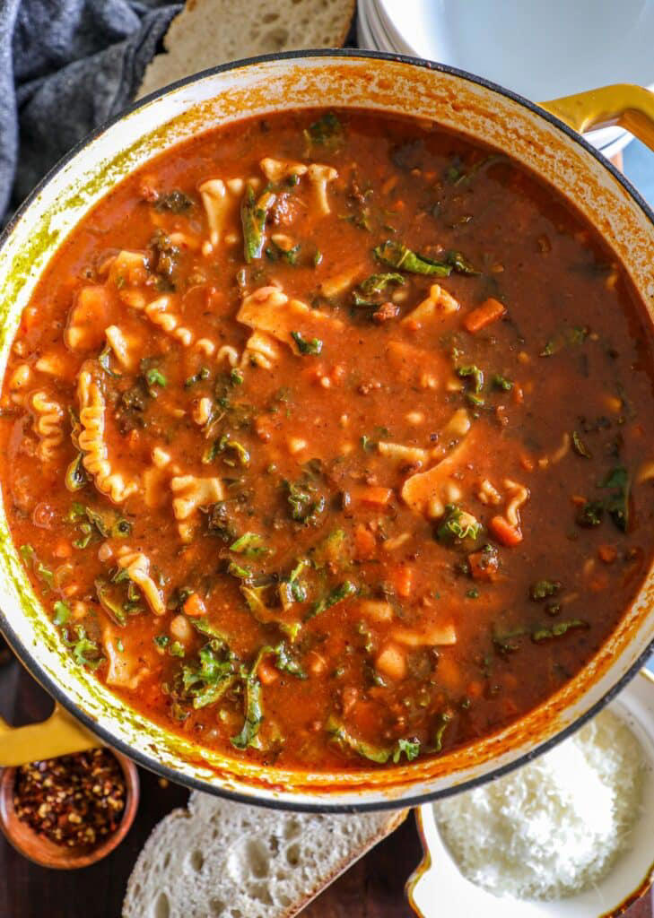 Spicy Italian sausage pasta fagioli