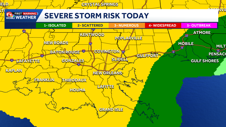 Today's storms could pack a punch in Southeast Louisiana