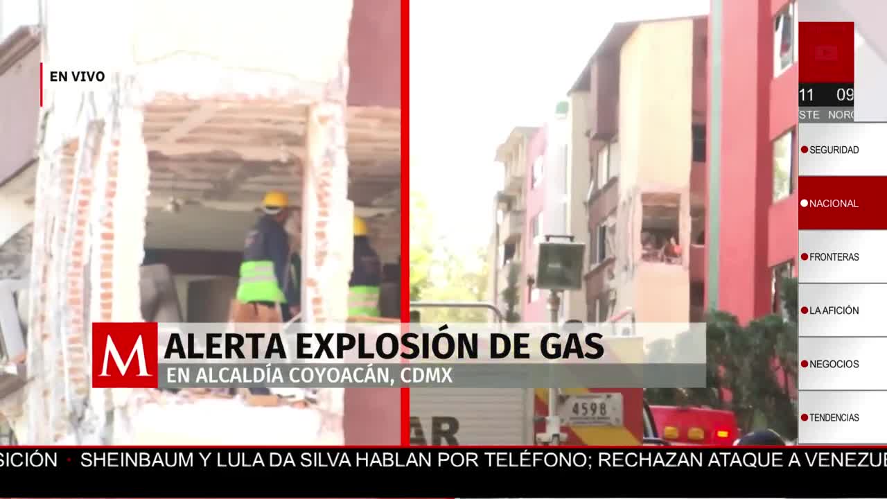 Explosión por gas en Coyoacán deja cinco heridos y 2 mil desalojados