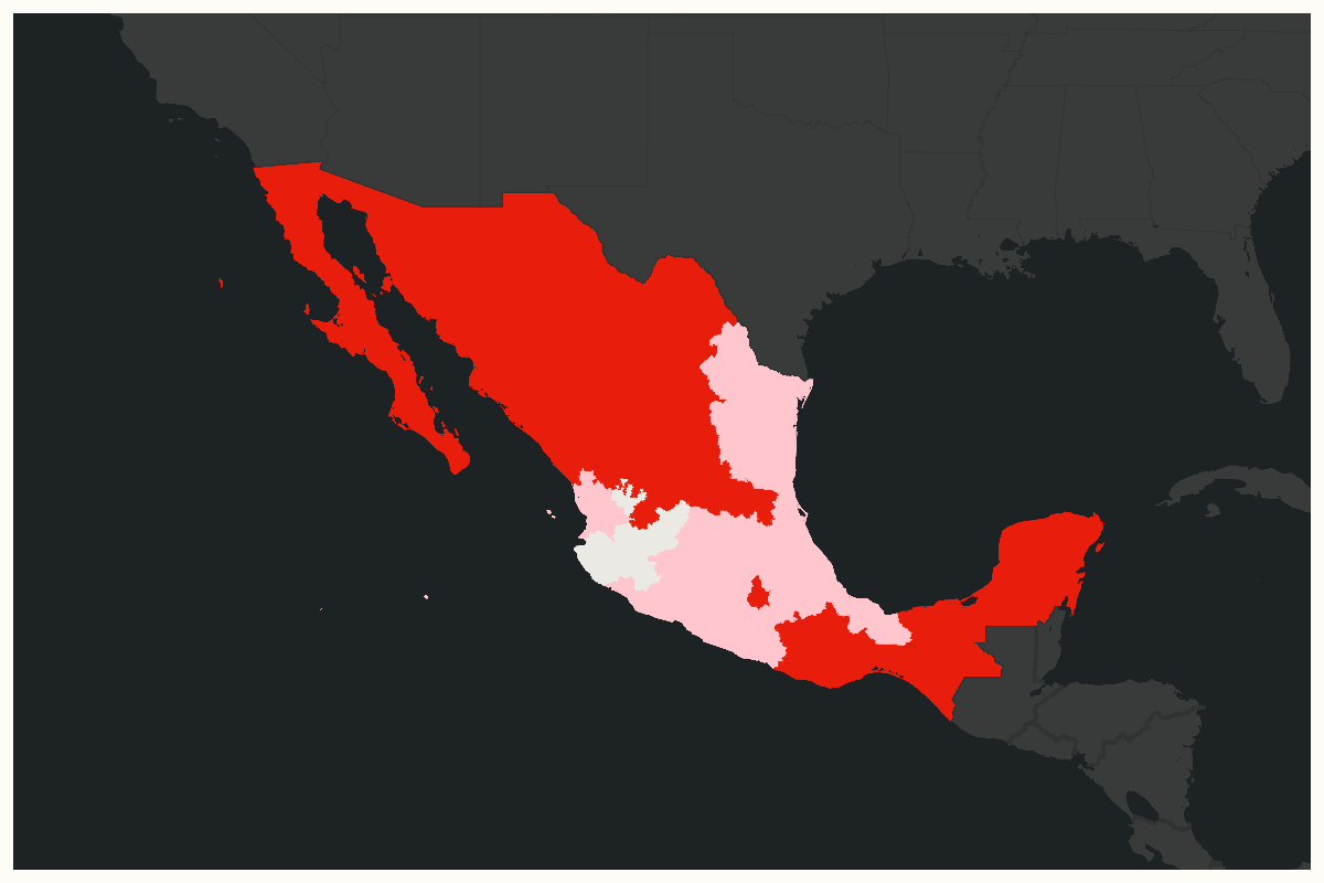 Mexico map shows 