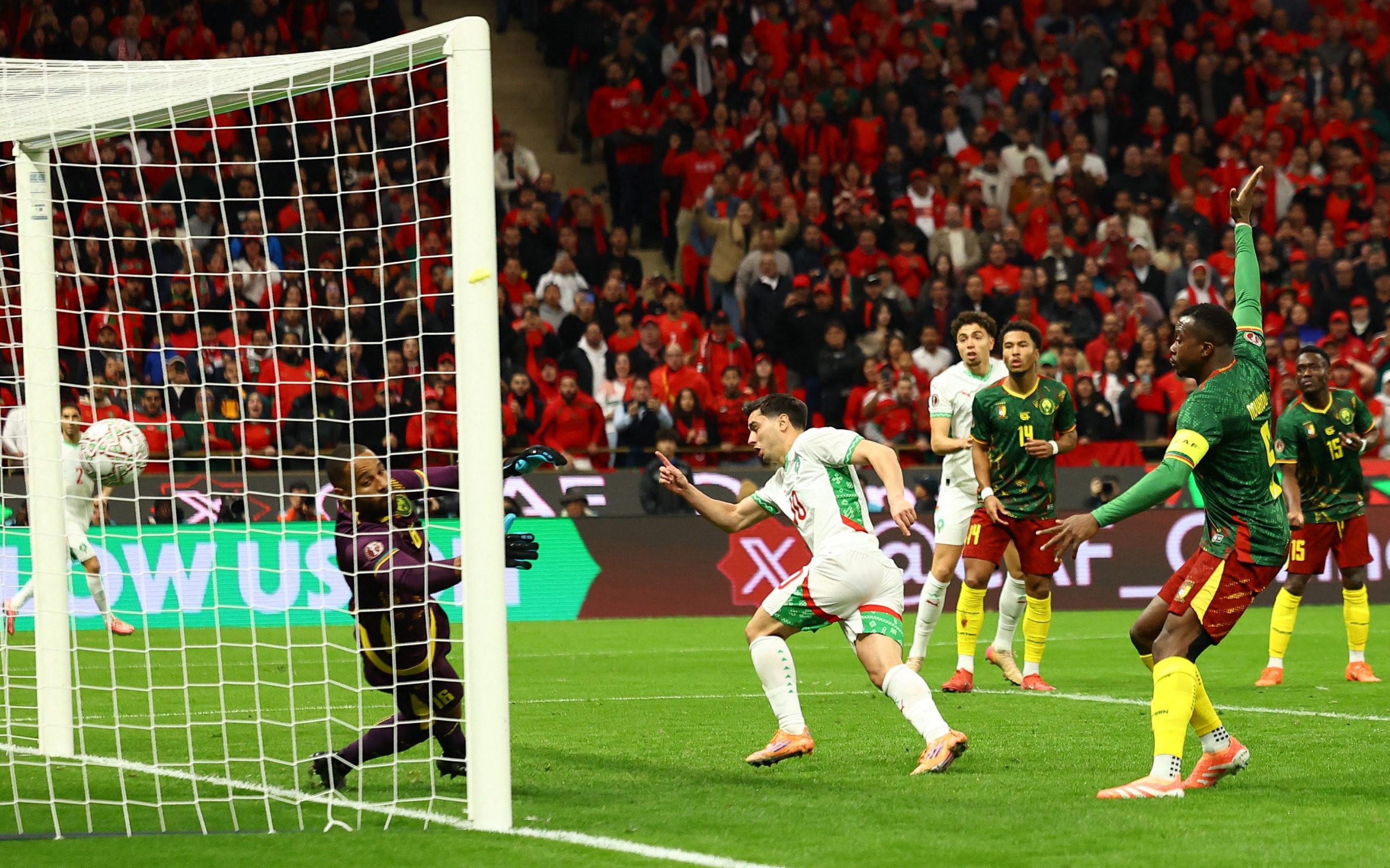 Brahim Diaz scores Morocco’s opener against Cameroon - Reuters/Siphiwe Sibeko