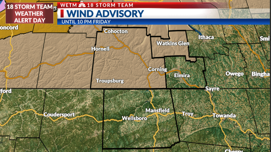 Weather alert: Wind advisory issued for Steuben & Schuyler counties
