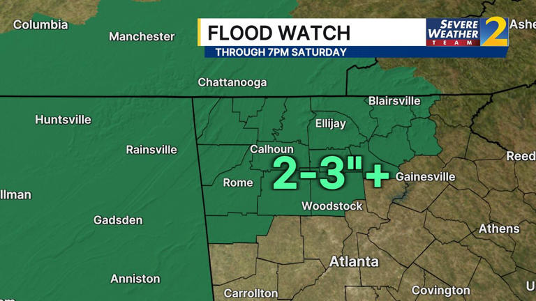 Be weather aware: Risk for flooding, isolated severe storms Saturday