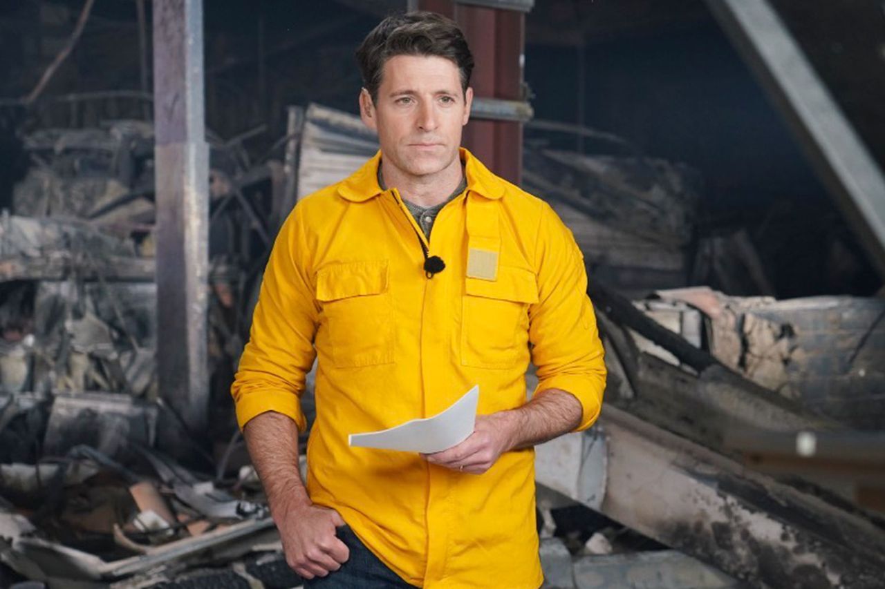 Martin Finn/CBS News Tony Dokoupil in Los Angeles during the Palisades fire, Jan 2025