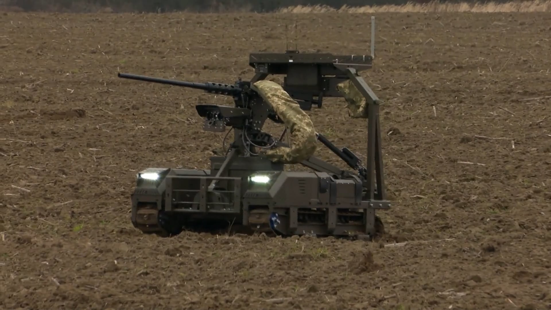 Combat robots support Ukrainian troops on the battlefield