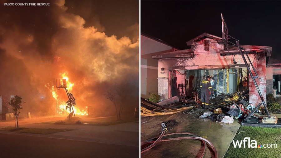 Crews battle large, lithium battery house fire in Dade City<br>