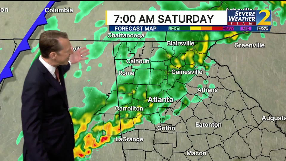 Waves of heavy rain, thunderstorms possible Friday evening